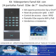 KIT Videoportero ip Fanvil i64 con 24 Pantallas Fanvil i53w